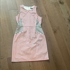 Slate & Willow Red and Black Striped Midi Dress